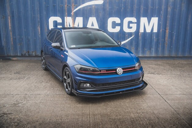 Frontlippe + Flaps passend für VW Polo GTI Mk6 schwarz Hochglanz