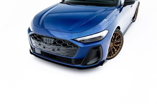 Frontlippe passend für Audi A5 S-Line S5 Limousine Avant B10 schwarz matt + Hochglanz Flaps