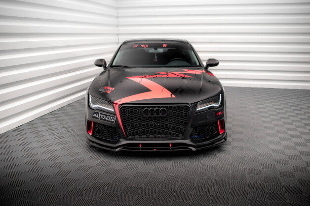 Frontlippe passend für Audi A7 RS7 Look C7 schwarz Hochglanz