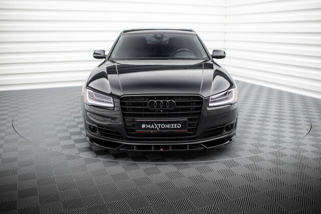 Frontlippe passend für Audi A8 D4 FL schwarz Hochglanz