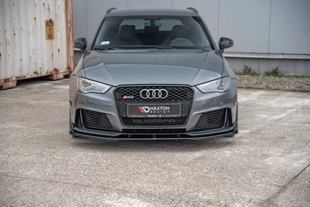 Frontlippe passend für Audi RS3 8V Sportback roter Kern + Hochglanz Flaps