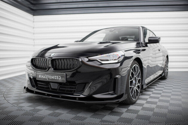 Frontlippe passend für BMW 2 Coupe G42 roter Kern + Hochglanz Flaps