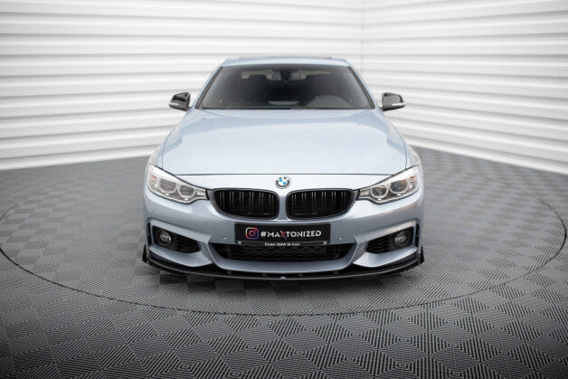 Frontlippe passend für BMW 4er Coupe M-Paket F32 roter Kern + Hochglanz Flaps