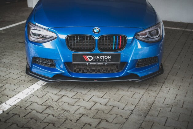 Frontlippe passend für BMW M135i F20 schwarz matt + Hochglanz Flaps