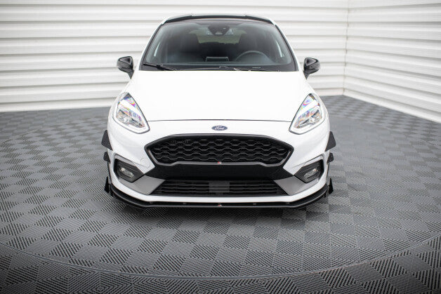 Frontlippe passend für Ford Fiesta Mk8 ST / ST-Line roter Kern + Hochglanz Flaps
