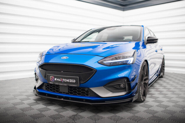 Frontlippe passend für Ford Focus ST / ST-Line Mk4 roter Kern + Hochglanz Flaps