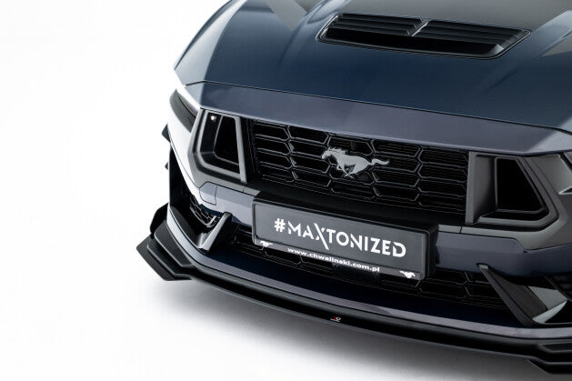 Frontlippe passend für Ford Mustang Dark Horse Mk7 roter Kern + Hochglanz Flaps