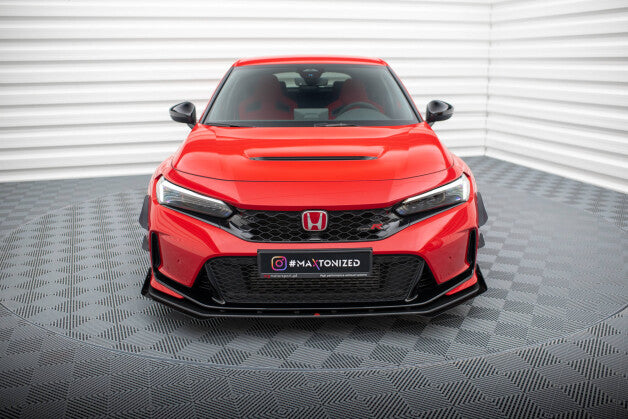 Frontlippe passend für Honda Civic Type-R Mk 11 roter Kern + Hochglanz Flaps