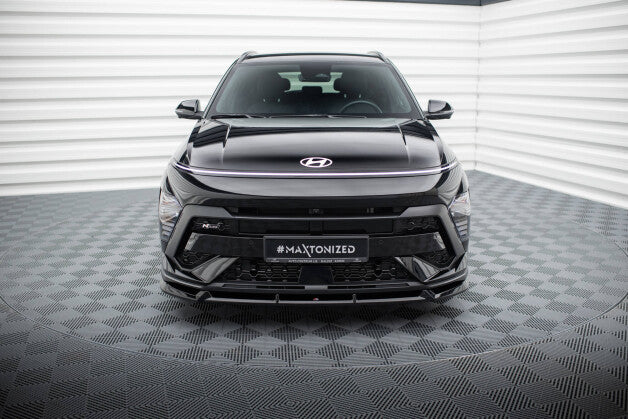 Frontlippe passend für Hyundai Kona N-Line Mk2 schwarz Hochglanz