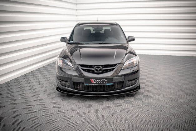 Frontlippe passend für Mazda 3 MPS Mk1 roter Kern + Hochglanz Flaps