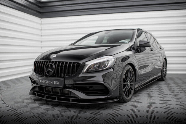 Frontlippe passend für Mercedes A AMG-Line W176 FL schwarz matt