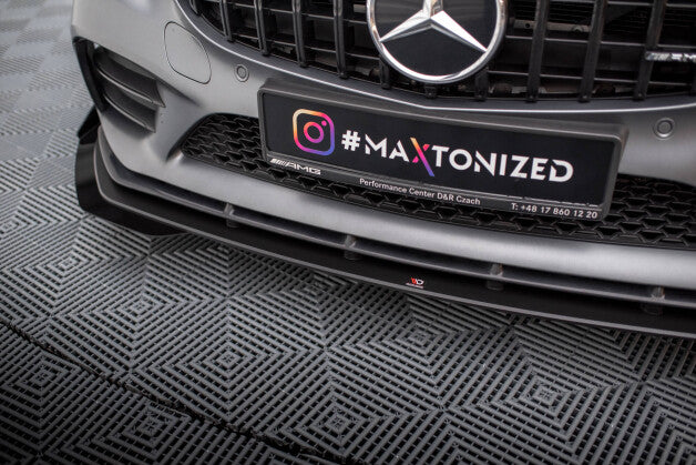 Frontlippe passend für Mercedes-AMG C43 Coupe C205 FL roter Kern + Hochglanz Flaps