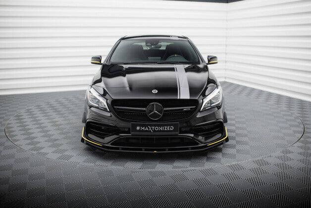 Frontlippe passend für Mercedes-AMG CLA 45 Aero C117 FL roter Kern + Hochglanz Flaps