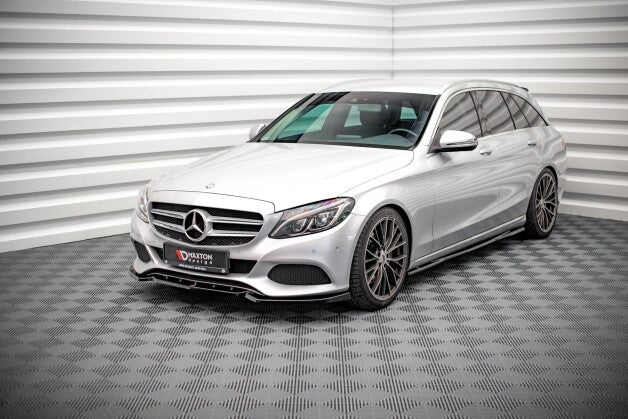 Frontlippe passend für Mercedes C W205 schwarz Hochglanz