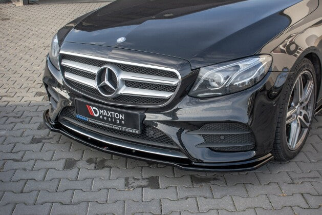 Frontlippe passend für Mercedes E43 AMG / AMG-Line Limousine / Kombi W213 / S213 schwarz Hochglanz