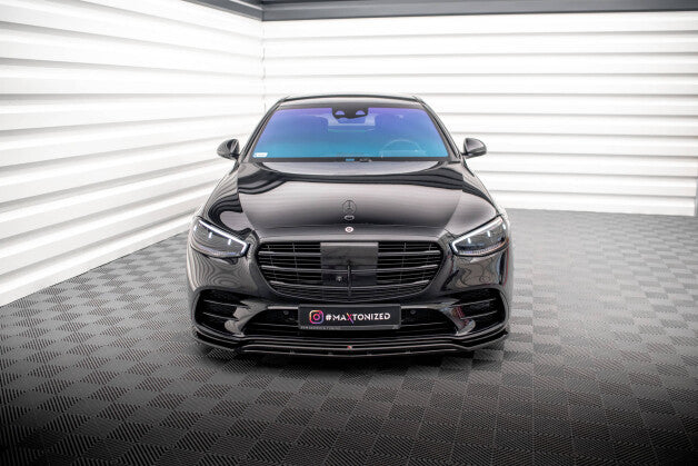 Frontlippe passend für Mercedes S AMG-Line W223 schwarz Hochglanz