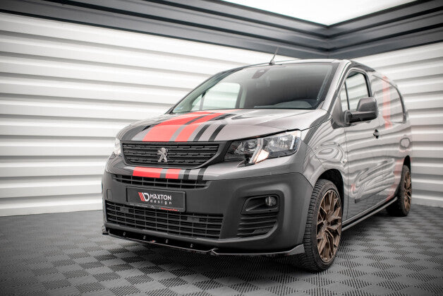 Frontlippe passend für Peugeot Partner Mk3 schwarz Hochglanz