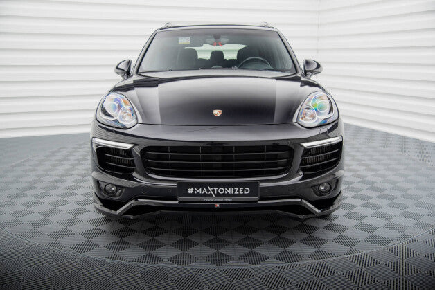 Frontlippe passend für Porsche Cayenne Mk2 FL schwarz Hochglanz