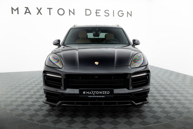 Frontlippe passend für Porsche Cayenne Sport Design Mk3 schwarz Hochglanz