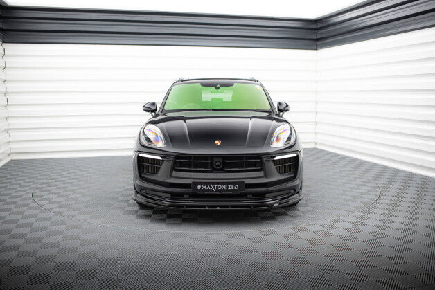 Frontlippe passend für Porsche Macan GTS Mk1 FL 2 schwarz Hochglanz
