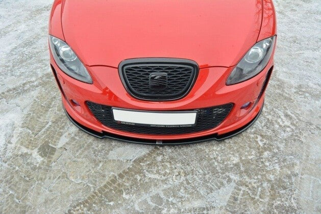 Frontlippe passend für Seat Leon II MS Design schwarz Hochglanz