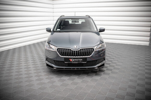 Frontlippe passend für Skoda Fabia Mk3 FL schwarz Hochglanz