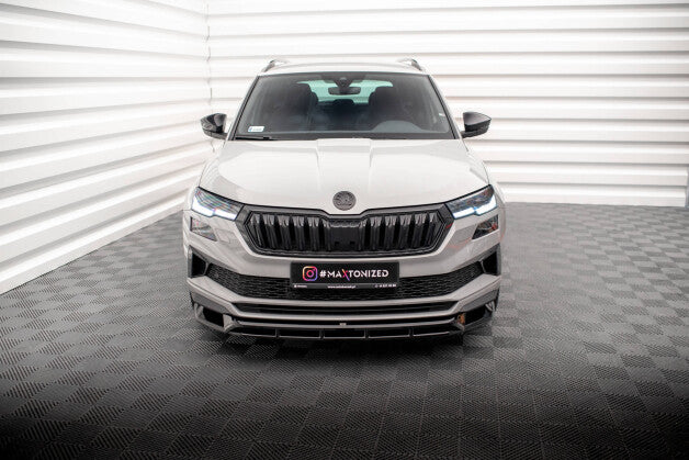 Frontlippe passend für Skoda Karoq Sportline Mk1 FL schwarz Hochglanz