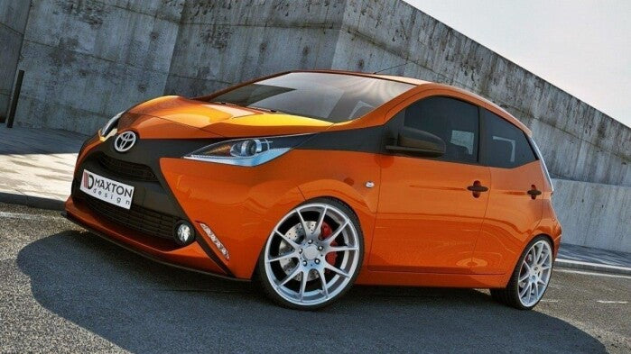 Frontlippe passend für Toyota AYGO mk2 schwarz Hochglanz
