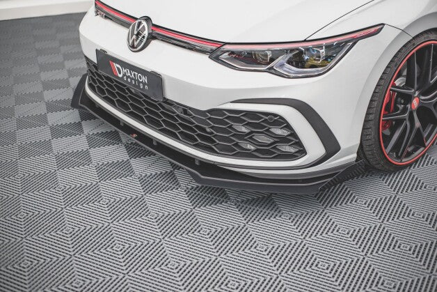 Frontlippe passend für VW Golf 8 GTI roter Kern + Hochglanz Flaps
