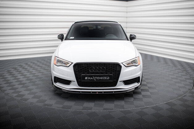 Frontlippe V.1 passend für Audi A3 Limousine 8V schwarz Hochglanz