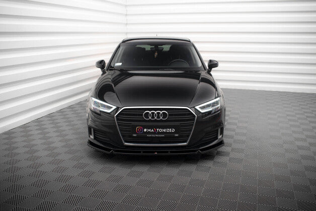 Frontlippe V.1 passend für Audi A3 Sportback 8V FL schwarz Hochglanz