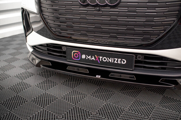 Frontlippe V.1 passend für Audi Q4 e-tron Sportback S-line Mk1 schwarz Hochglanz