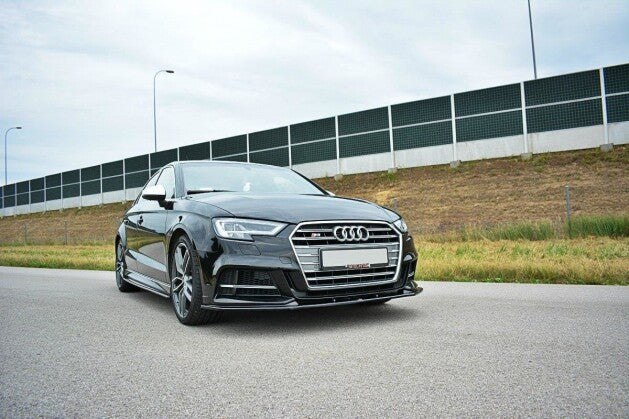 Frontlippe V.1 passend für Audi S3 / A3 S-Line Hatchback / Sportback 8V FL schwarz Hochglanz