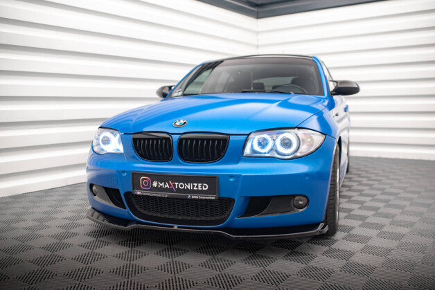 Frontlippe V.1 passend für BMW 1er M-Paket E87 / E81 FL schwarz Hochglanz