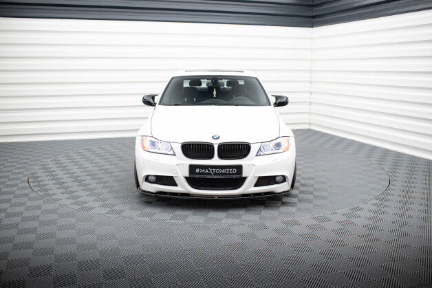 Frontlippe V.1 passend für BMW 3er Limousine / Touring M-Paket E90 / E91 FL schwarz Hochglanz