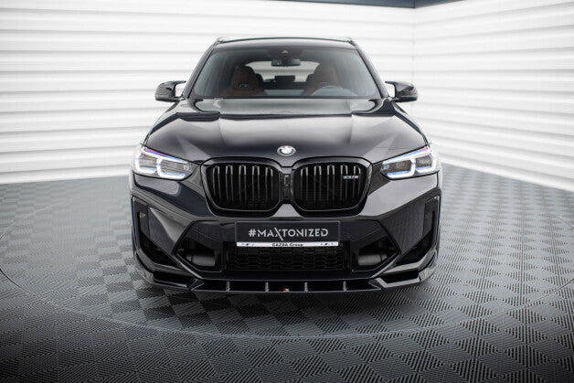 Frontlippe V.1 passend für BMW X3 M F97 FL schwarz Hochglanz