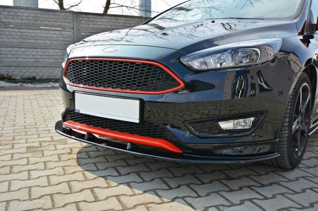 Frontlippe V.1 passend für Ford Focus ST-Line Mk3 FL schwarz Hochglanz