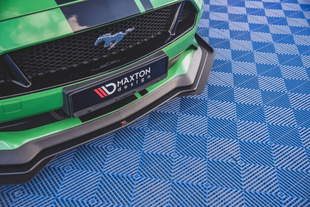 Frontlippe V.1 passend für Ford Mustang GT MK6 FL roter Kern + Hochglanz Flaps