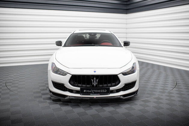 Frontlippe V.1 passend für Maserati Ghibli Mk3 FL schwarz Hochglanz