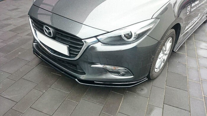 Frontlippe V.1 passend für Mazda 3 BN (Mk3) FL schwarz Hochglanz