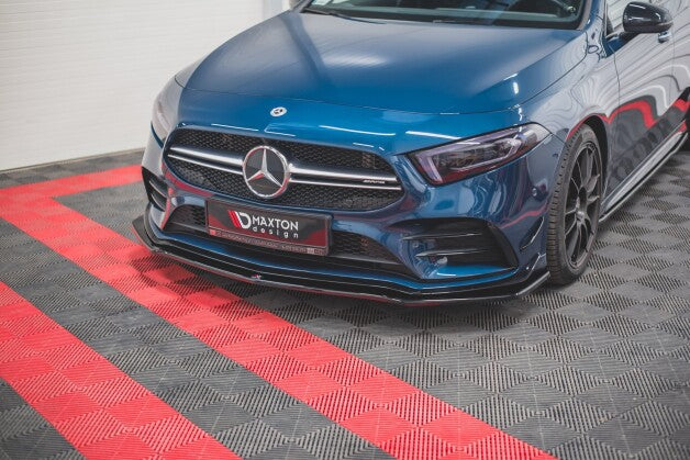 Frontlippe V.1 passend für Mercedes A35 AMG Aero W177 schwarz Hochglanz