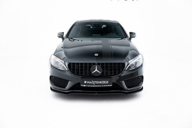 Frontlippe V.1 passend für Mercedes- Benz C Coupe AMG-Line C205 schwarz Hochglanz