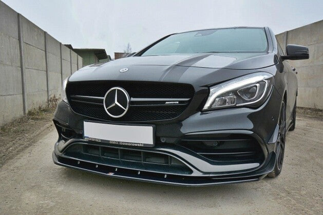 Frontlippe V.1 passend für Mercedes CLA A45 AMG C117 FL schwarz Hochglanz