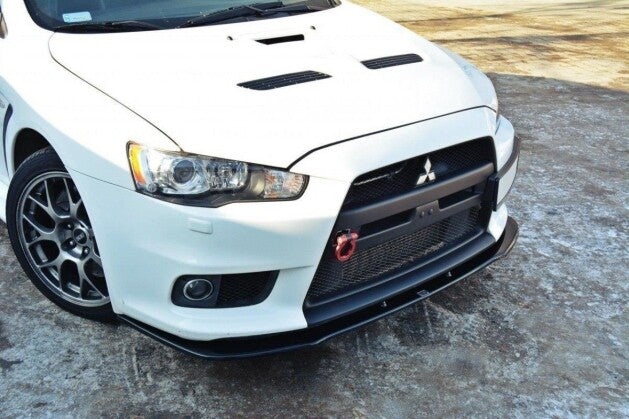 Frontlippe V.1 passend für Mitsubishi Lancer Evo X schwarz Hochglanz