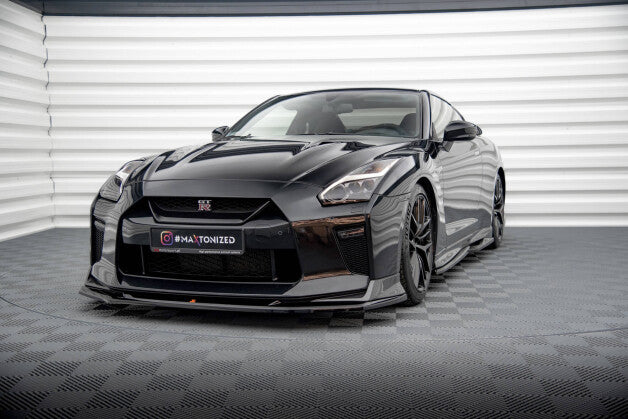 Frontlippe V.1 passend für Nissan GTR R35 FL schwarz Hochglanz