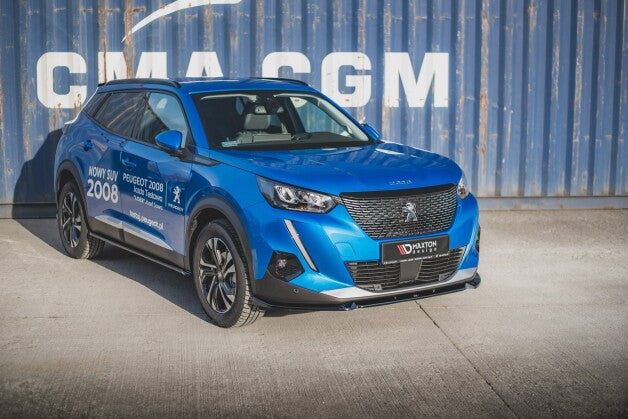 Frontlippe V.1 passend für Peugeot 2008 Mk2 schwarz Hochglanz