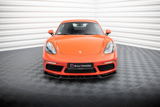 Frontlippe V.1 passend für Porsche 718 Cayman 982c schwarz Hochglanz