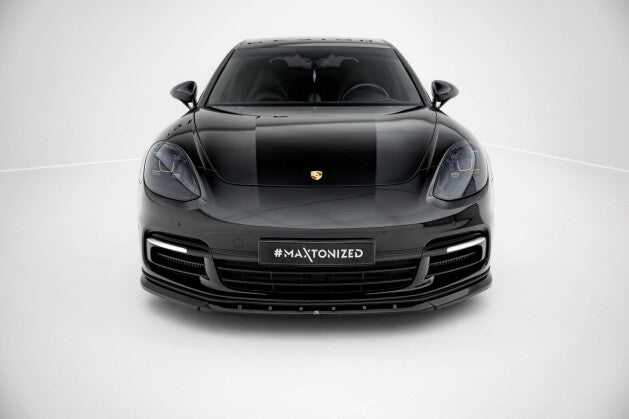 Frontlippe V.1 passend für Porsche Panamera E-Hybrid / Panamera 4S 971 schwarz Hochglanz