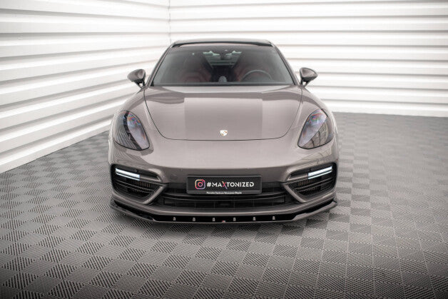 Frontlippe V.1 passend für Porsche Panamera Turbo S E-Hybrid schwarz Hochglanz