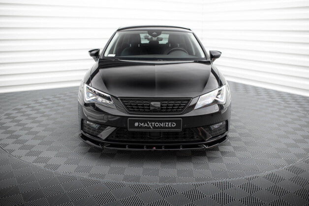 Frontlippe V.1 passend für Seat Leon Mk3 FL schwarz Hochglanz